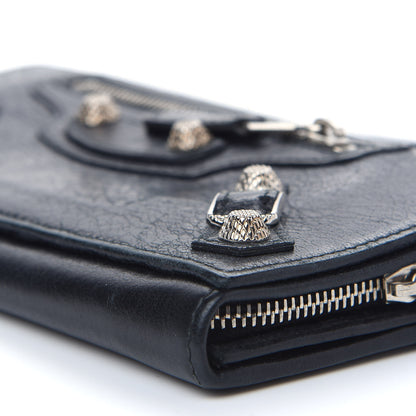 Balenciaga Agneau Giant 12 Silver Hardware Continental Wallet on Strap Black 9 of 10