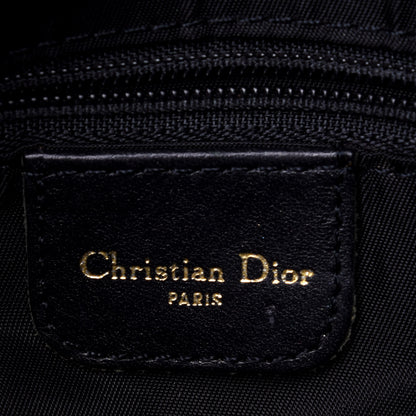 Christian Dior Canvas Leopard Print Ostrich Saddle Bag Brown Green 5 of 14