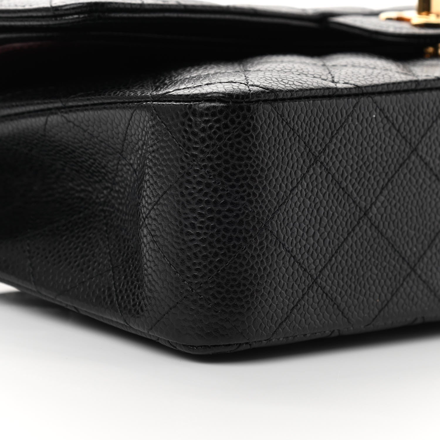 Chanel Caviar Quilted Medium Double Flap Black 9 of 14