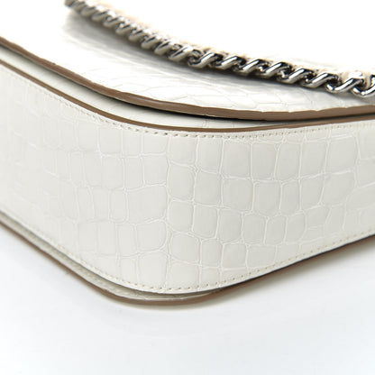 Stella McCartney Embossed Crocodile Effect Medium Falabella Box Shoulder Bag Ivory 8 of 10