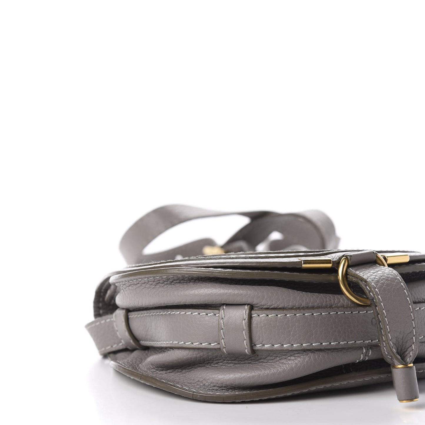Calfskin Mini Marcie Round Crossbody Bag Cashmere Grey