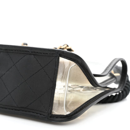 Chanel Lambskin PVC Sand By The Sea Flap With Pearl Strap Black 10 of 11
