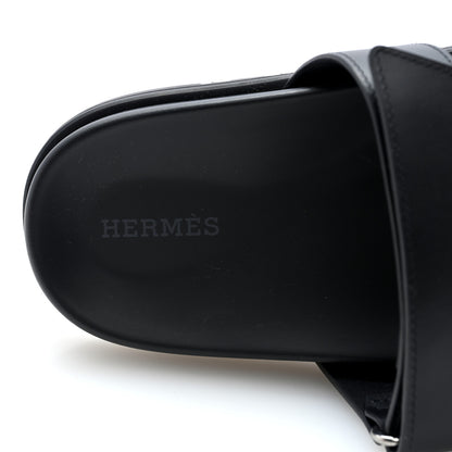 Hermes Calfskin Womens Chypre Sandals 39 Black 8 of 10