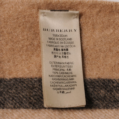 Burberry Cashmere Classic Check Fringe Scarf Camel 6 of 6