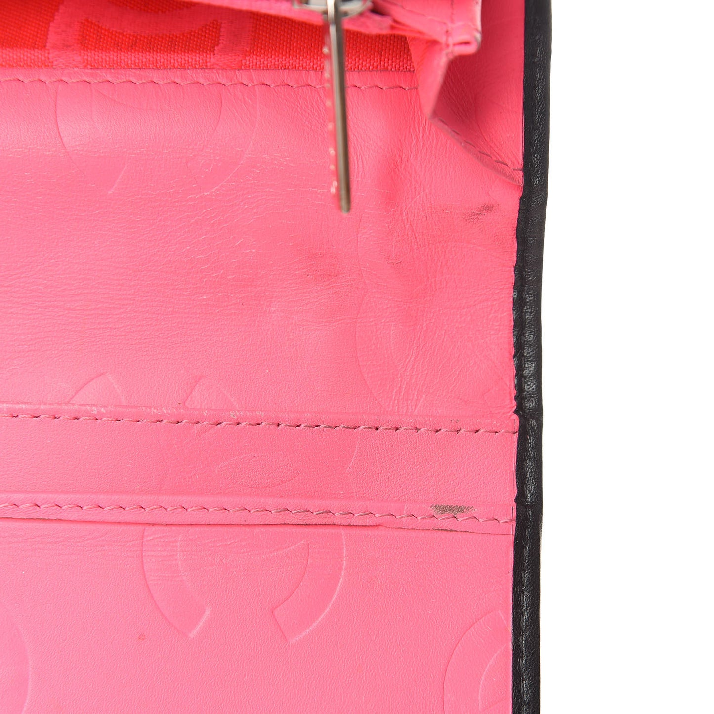 Calfskin Quilted Cambon Yen Wallet Black White