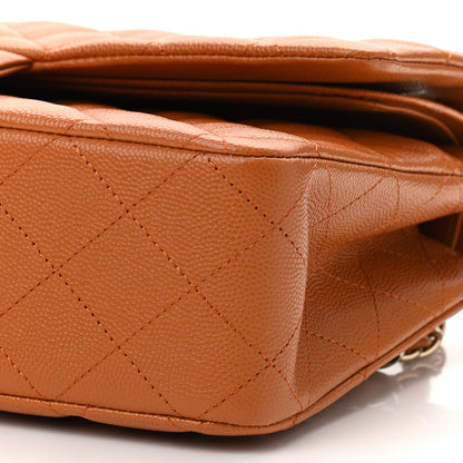 Chanel Caviar Quilted Medium Double Flap Light Brown 10 of 11