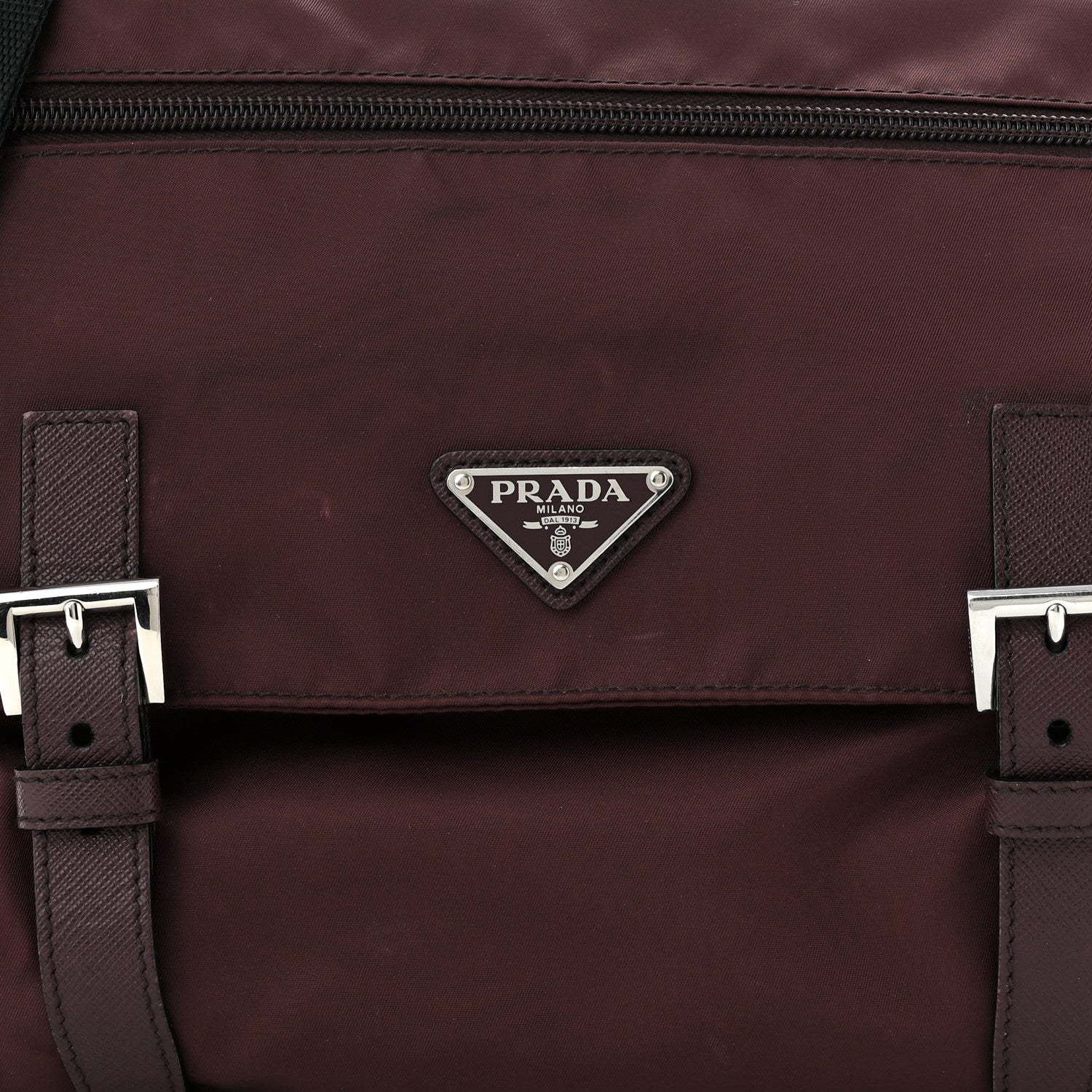 Prada Nylon Vela Messenger Bag Bordeaux 7 of 9