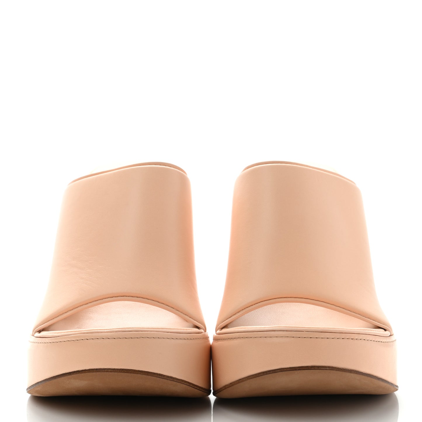 Nappa Slide Platform 115 Wedge Sandals 38 Macaroon