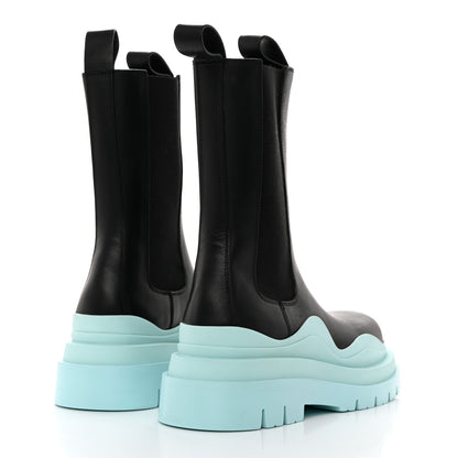 Bottega Veneta Calfskin The Tire Chelsea Boots 37.5 Black Pale Blue 4 of 7