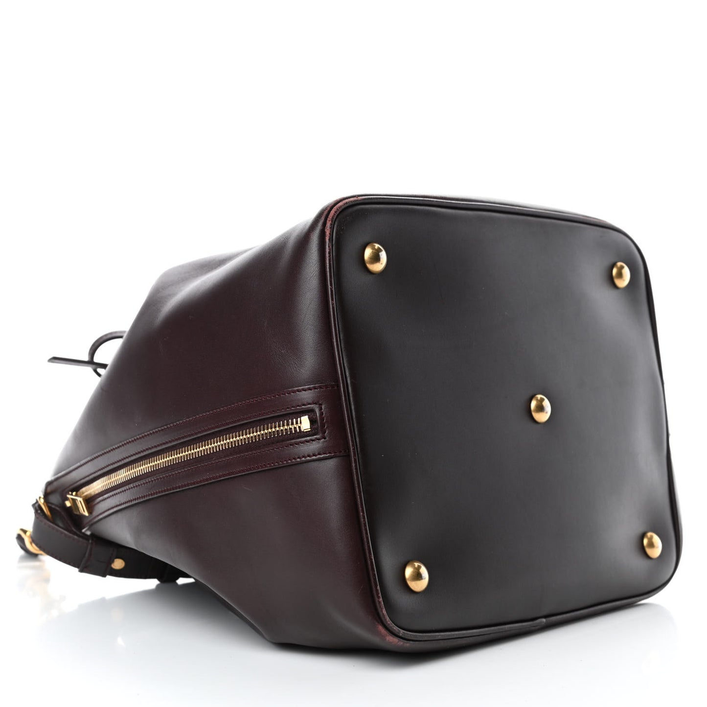 Calfskin Large Emmanuelle Bucket Bag Burgundy