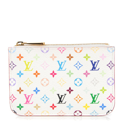 Louis Vuitton Monogram Multicolor Key Pouch White Litchi 1 of 7