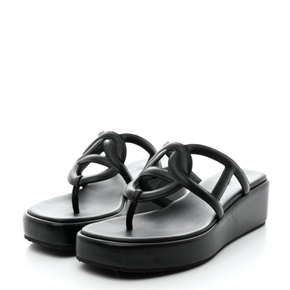 Hermes Nappa Gipsy Sandals 40 Black 3 of 8