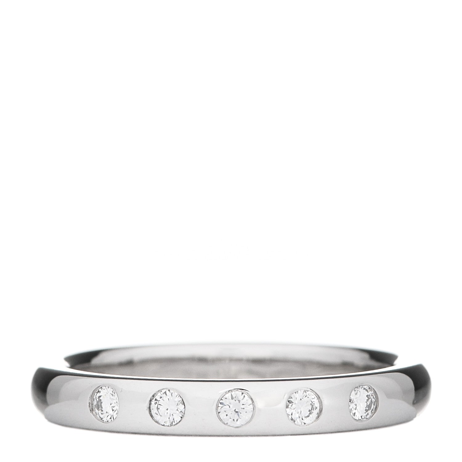 Tiffany Platinum Diamond Elsa Peretti Stacking Band Ring 50 5.5 1 of 5