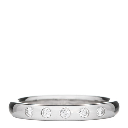 Tiffany Platinum Diamond Elsa Peretti Stacking Band Ring 50 5.5 1 of 5