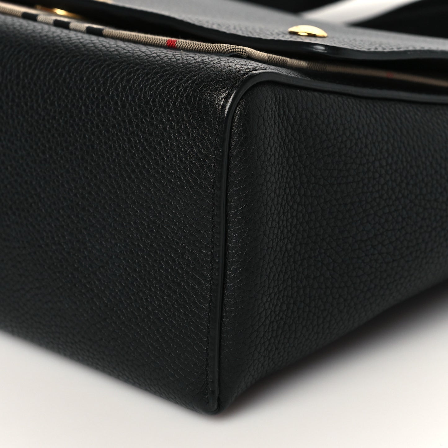 Grainy Calfskin Vintage Check Note Crossbody Bag Black