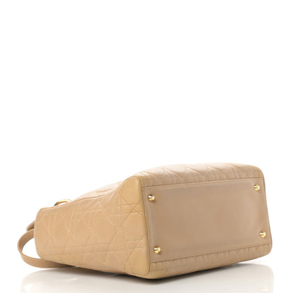 Christian Dior Lambskin Cannage Medium Lady Dior Beige 4 of 18