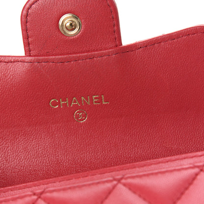Chanel Lambskin Quilted Flap Card Holder Dark Pink 5 of 10