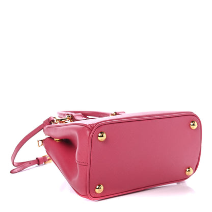 Prada Saffiano Lux Micro Galleria Double Zip Tote Peonia 3 of 4