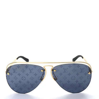 Louis Vuitton Metal Monogram Grease Sunglasses Z1172W Gold 2 of 8