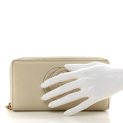 Gucci Pebbled Calfskin Soho Zip Around Wallet Off White 2 of 11