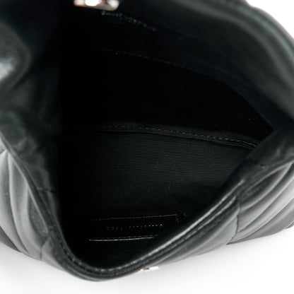 Saint Laurent Lambskin Monogram Loulou Puffer Pouch Clutch Black 5 of 8