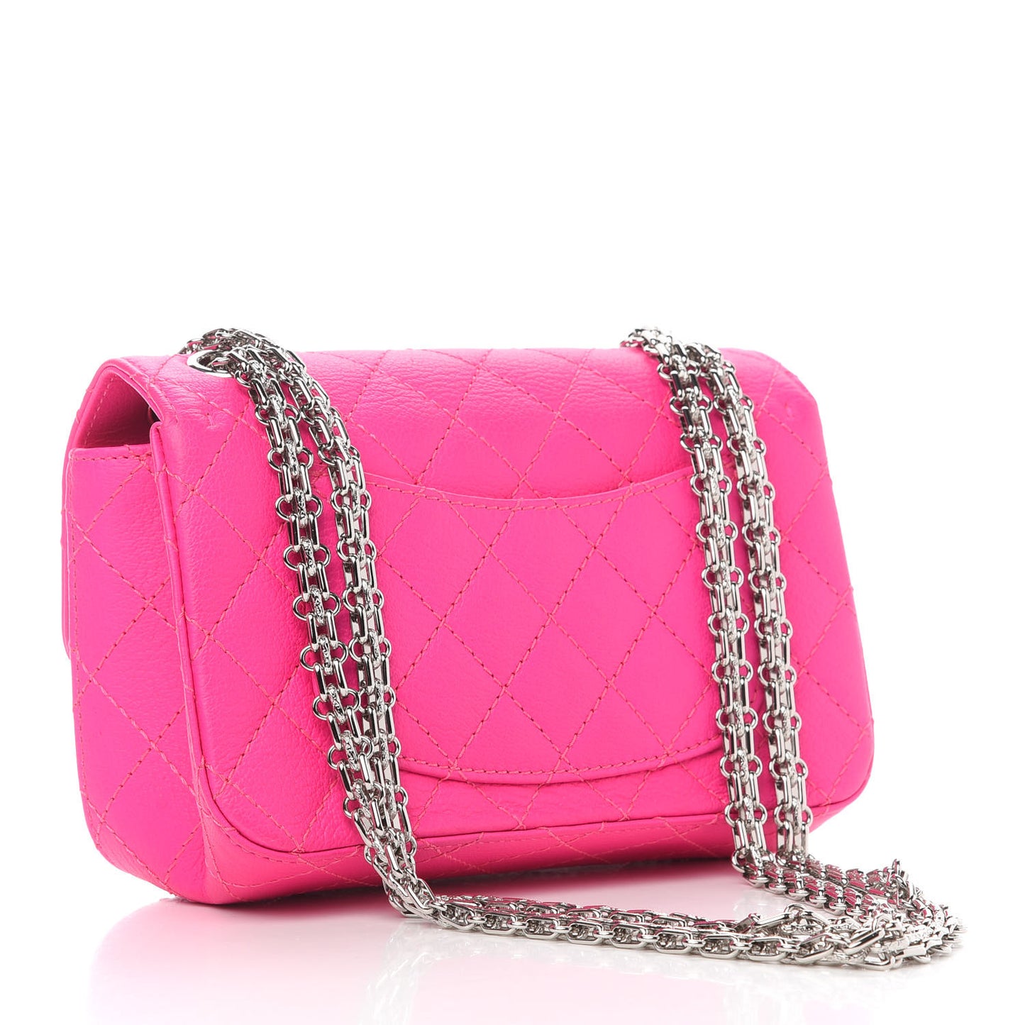 Goatskin Quilted 2.55 Reissue Mini Flap Fluorescent Pink