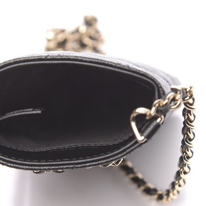 Chanel Caviar Quilted French New Wave Phone Holder With Chain Black 7 of 20