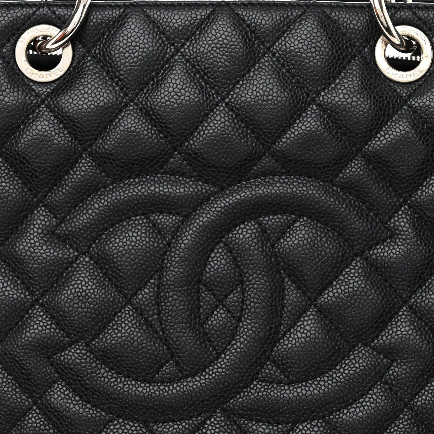 Caviar Quilted Grand Shopping Tote GST Black