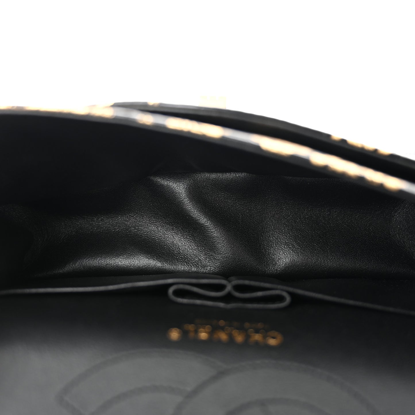 Calfskin Crocodile Embossed Graffiti 2.55 Cocodile Reissue 225 Flap Black Gold