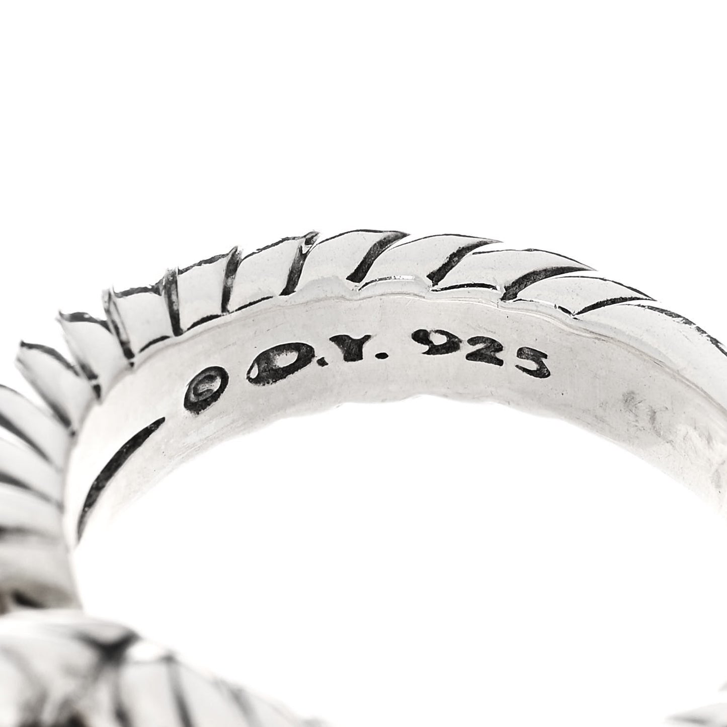 Sterling Silver Diamond Pearl 10mm Cable Ring 52 6