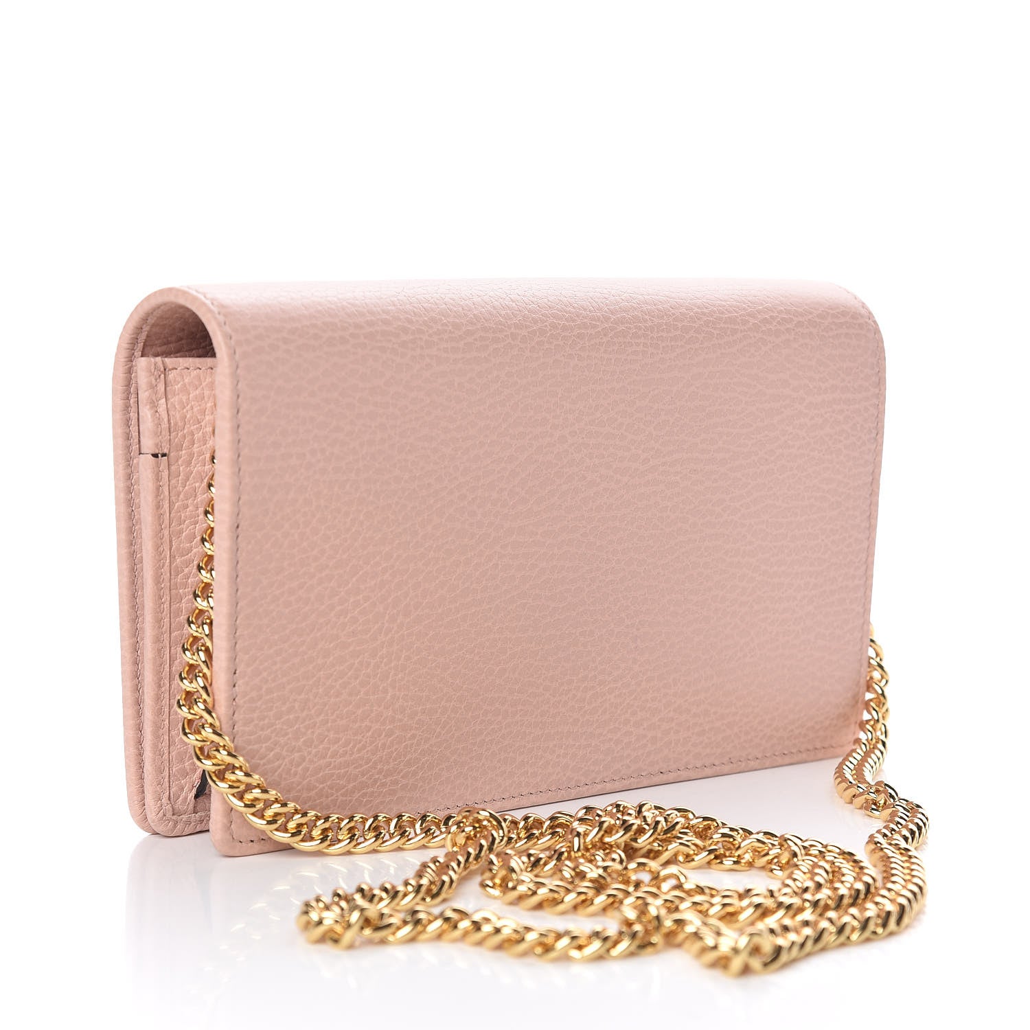 Gucci Dollar Calfskin Mini GG Marmont Chain Wallet Perfect Pink 3 of 10