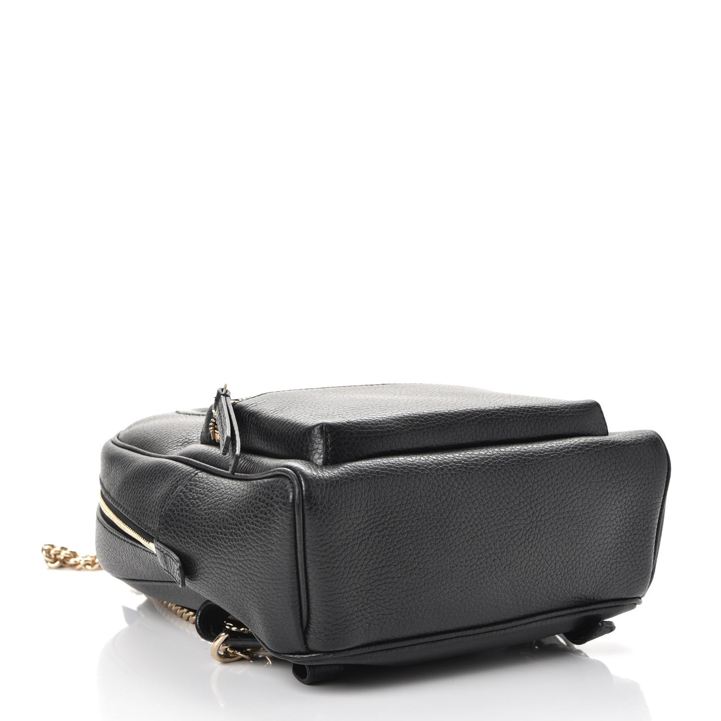 Pebbled Calfskin Soho Chain Backpack Black