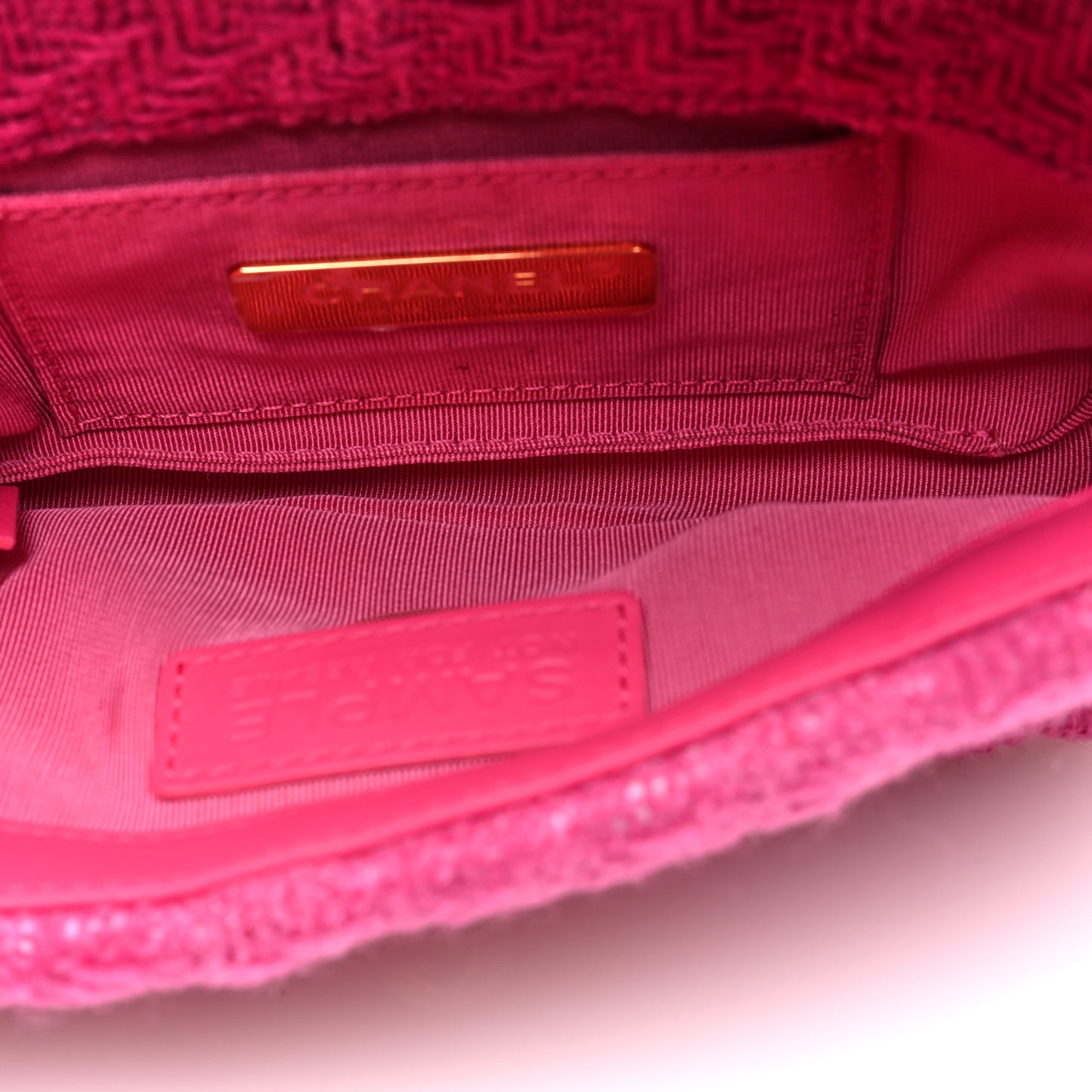 Tweed Quilted Chanel 19 Waist Bag Pink
