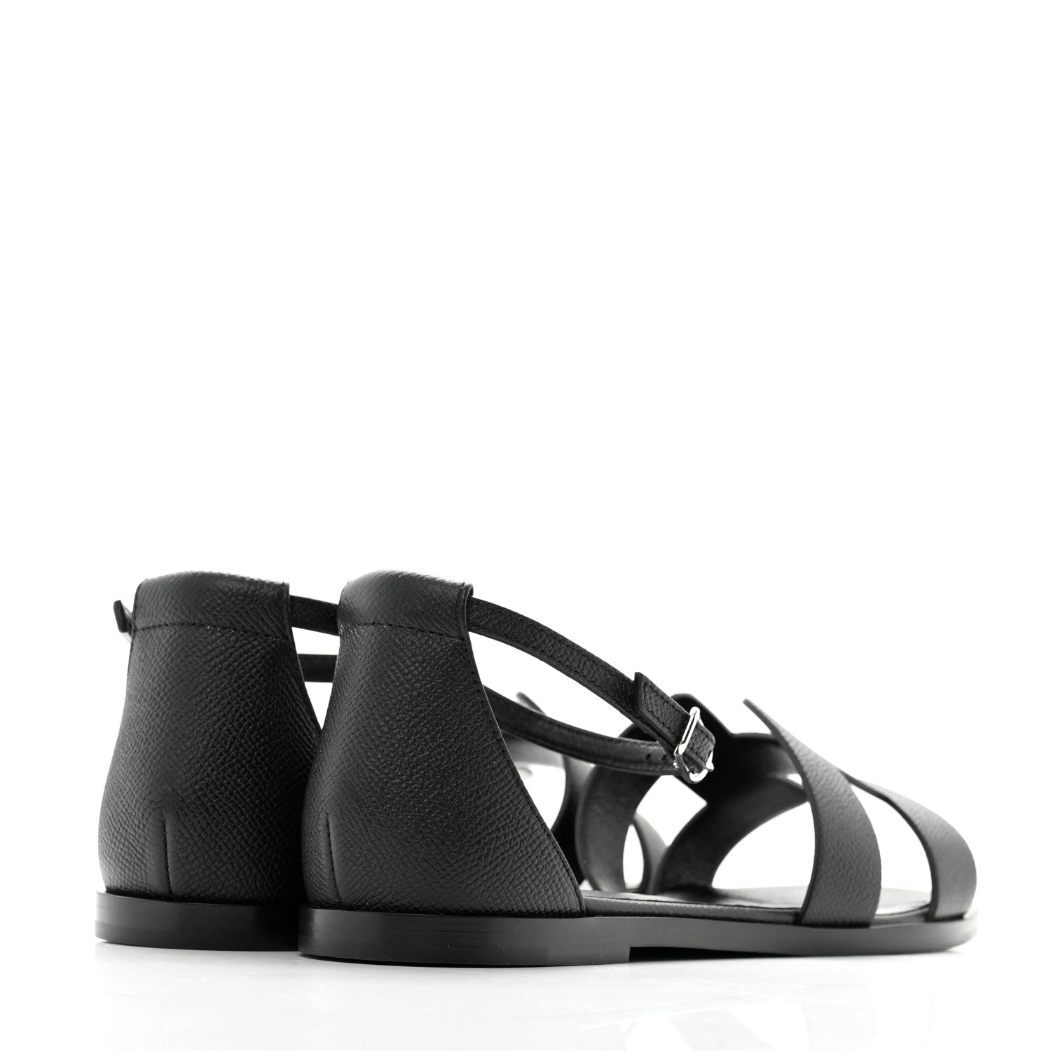 Hermes Epsom Santorini Sandals 38 Black 4 of 10