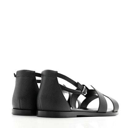 Hermes Epsom Santorini Sandals 38 Black 4 of 10