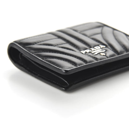 Prada Soft Calfskin Impunture Diagramme Wallet Black 6 of 10