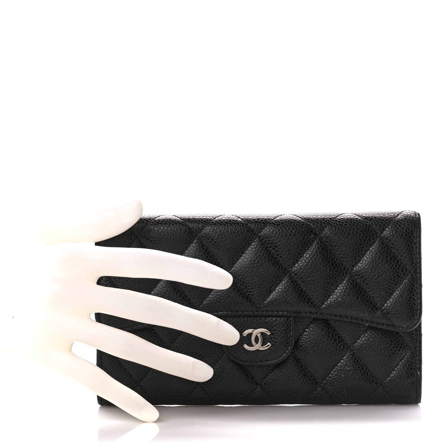 Chanel Caviar Quilted Large Flap Wallet Black 2 of 15