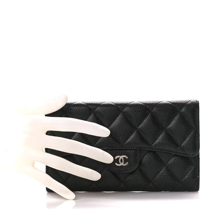 Chanel Caviar Quilted Large Flap Wallet Black 2 of 15