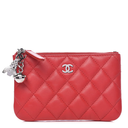 Chanel Lambskin Small Ground Control Cosmetic Case Dark Red 1 of 8