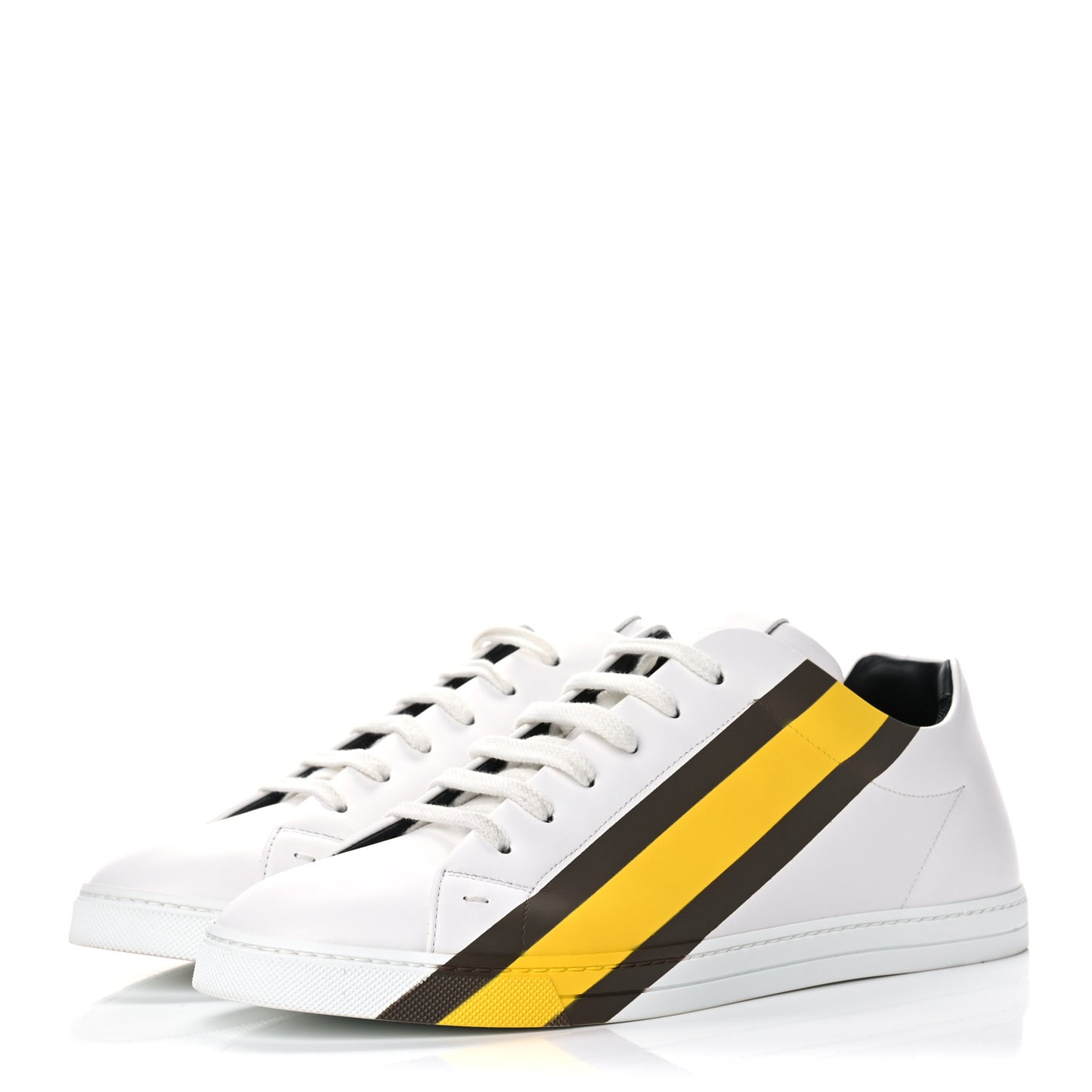 Calfskin Logo Band Mens Low Top Sneakers 9 White