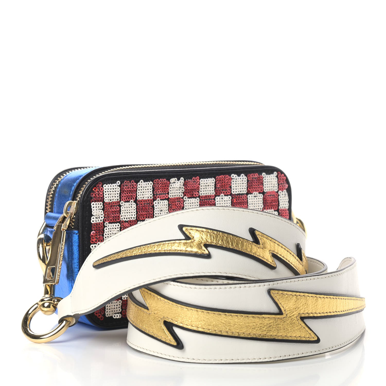 Marc Jacobs Sequin Snapshot Camera Bag Red White 3 of 16