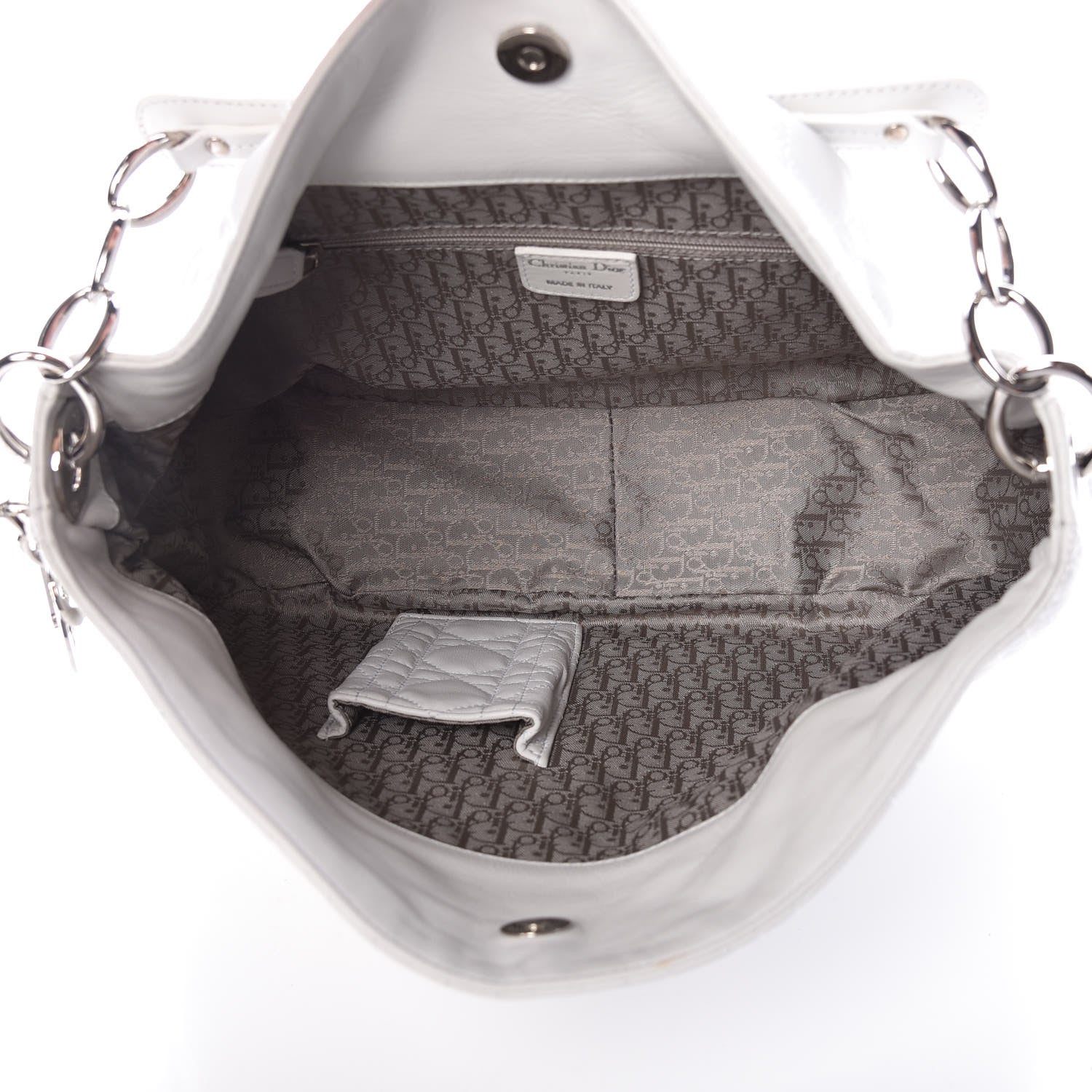 Christian Dior Lambskin Cannage Medium Dior Soft Hobo White 5 of 9