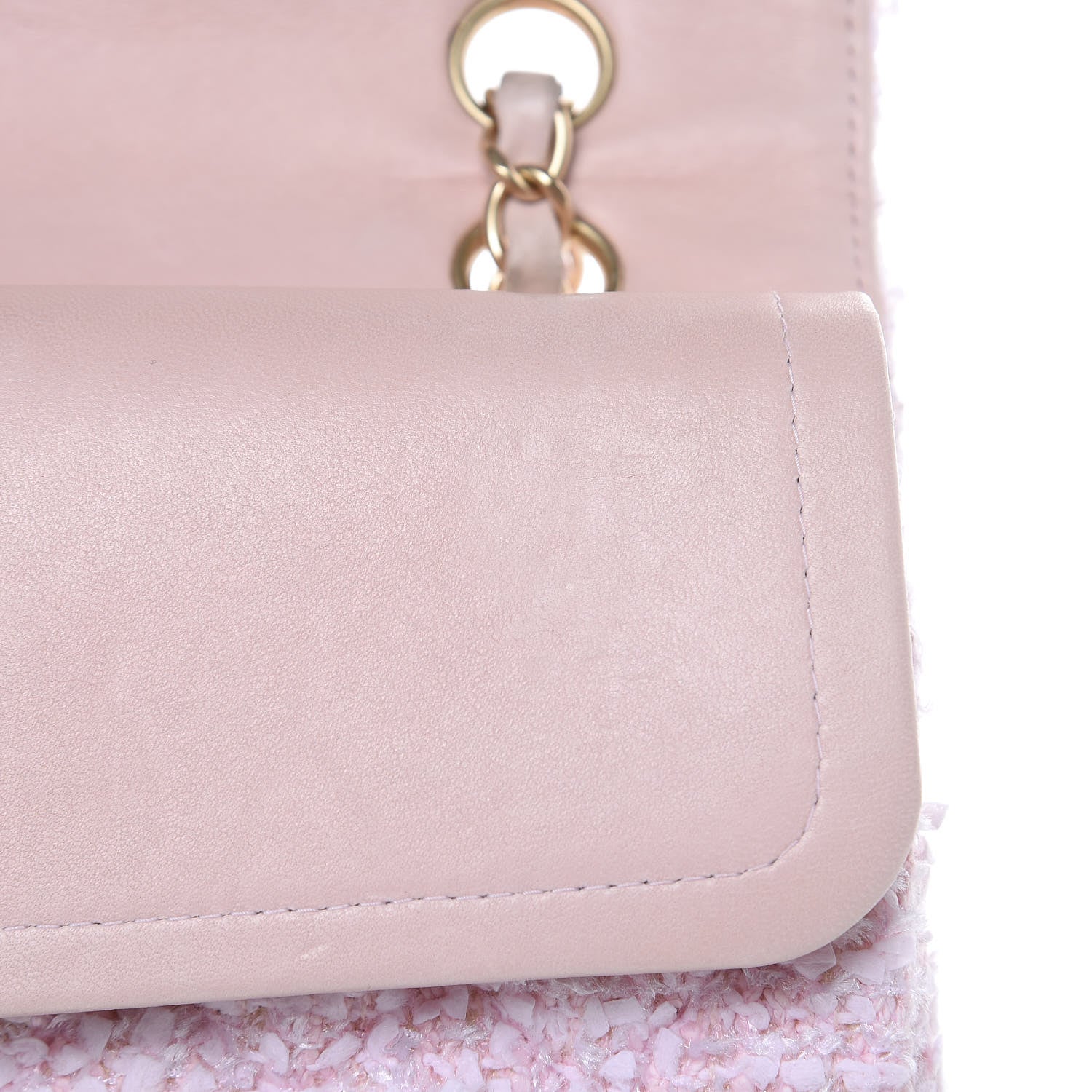 Chanel Tweed Medium Double Flap Pink 16 of 20