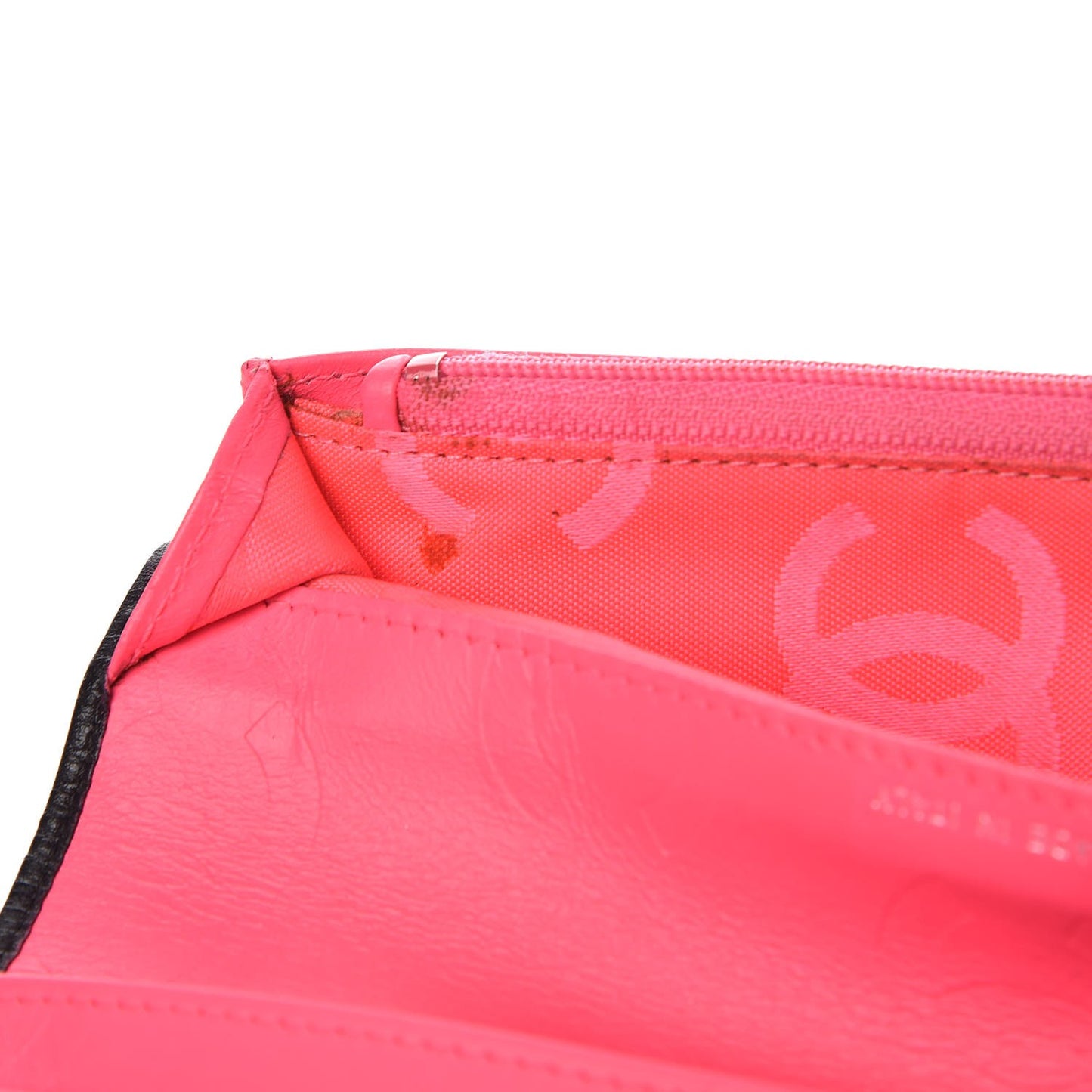 Calfskin Quilted Cambon Yen Wallet Black White