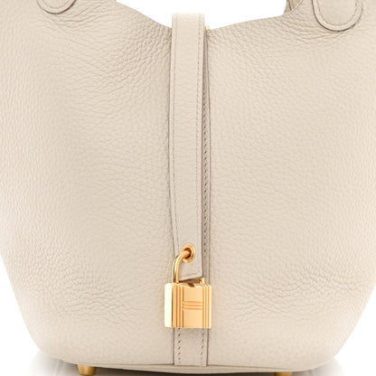 Hermes Taurillon Clemence Picotin Lock 18 PM Beton 8 of 10
