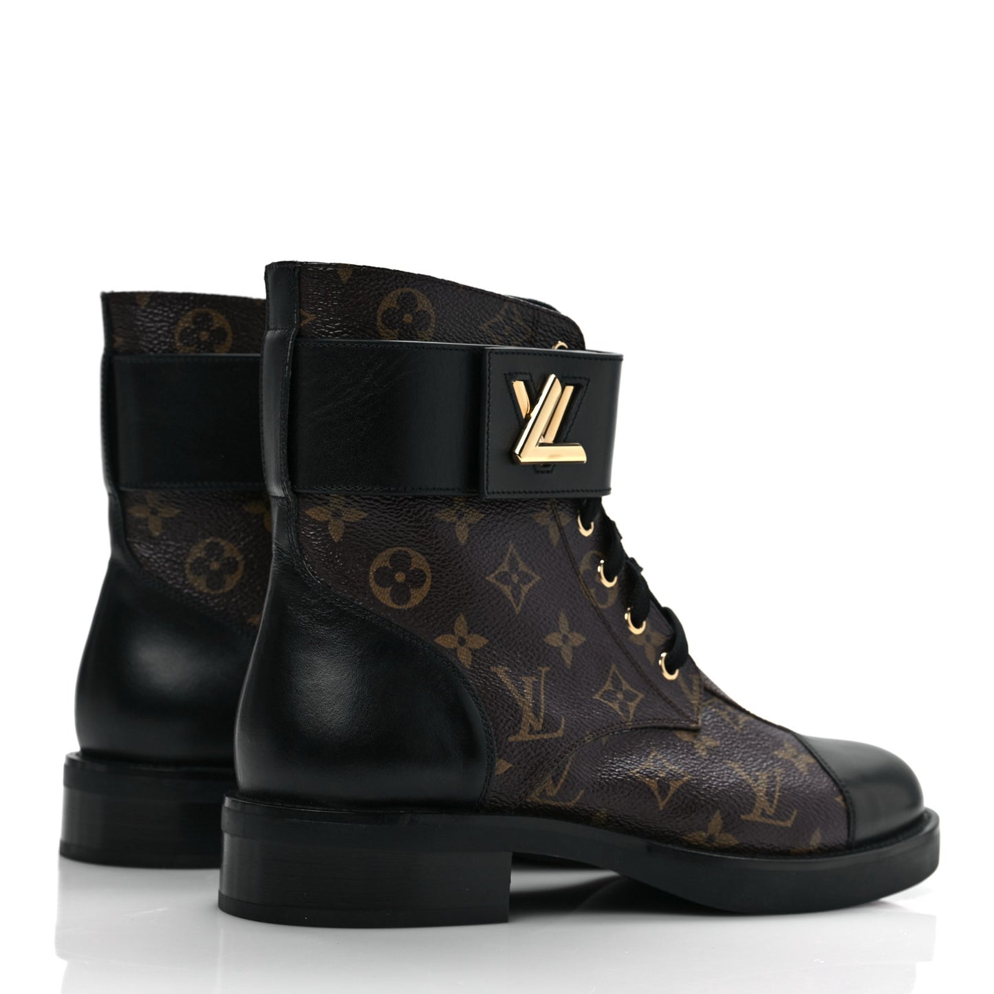 Calfskin Monogram Wonderland Flat Ranger Boots 39.5 Black