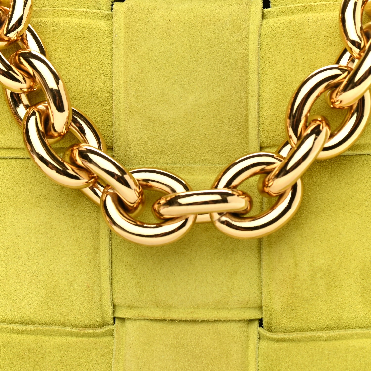 Bottega Veneta Suede Maxi Intrecciato Padded Chain Cassette Crossbody Bag Kiwi 8 of 13