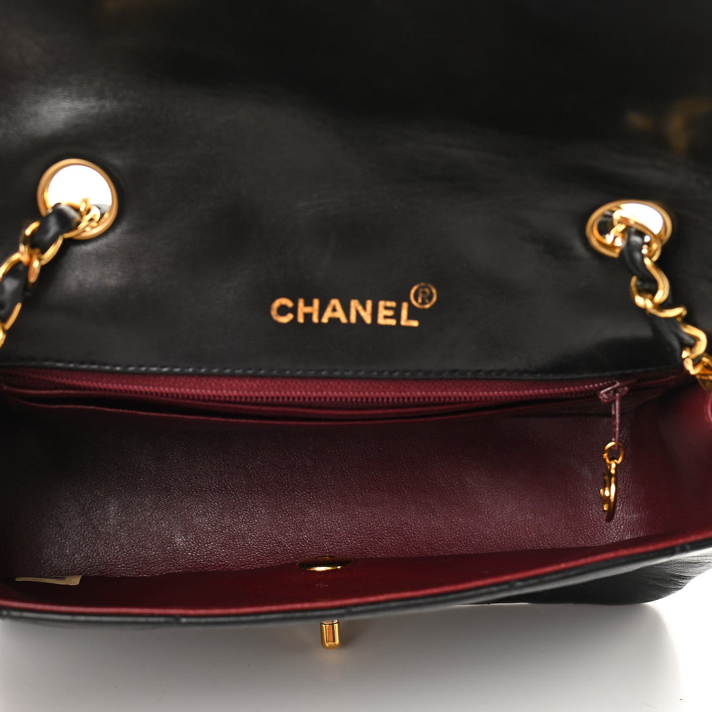 Lambskin Quilted Small Single Flap Black