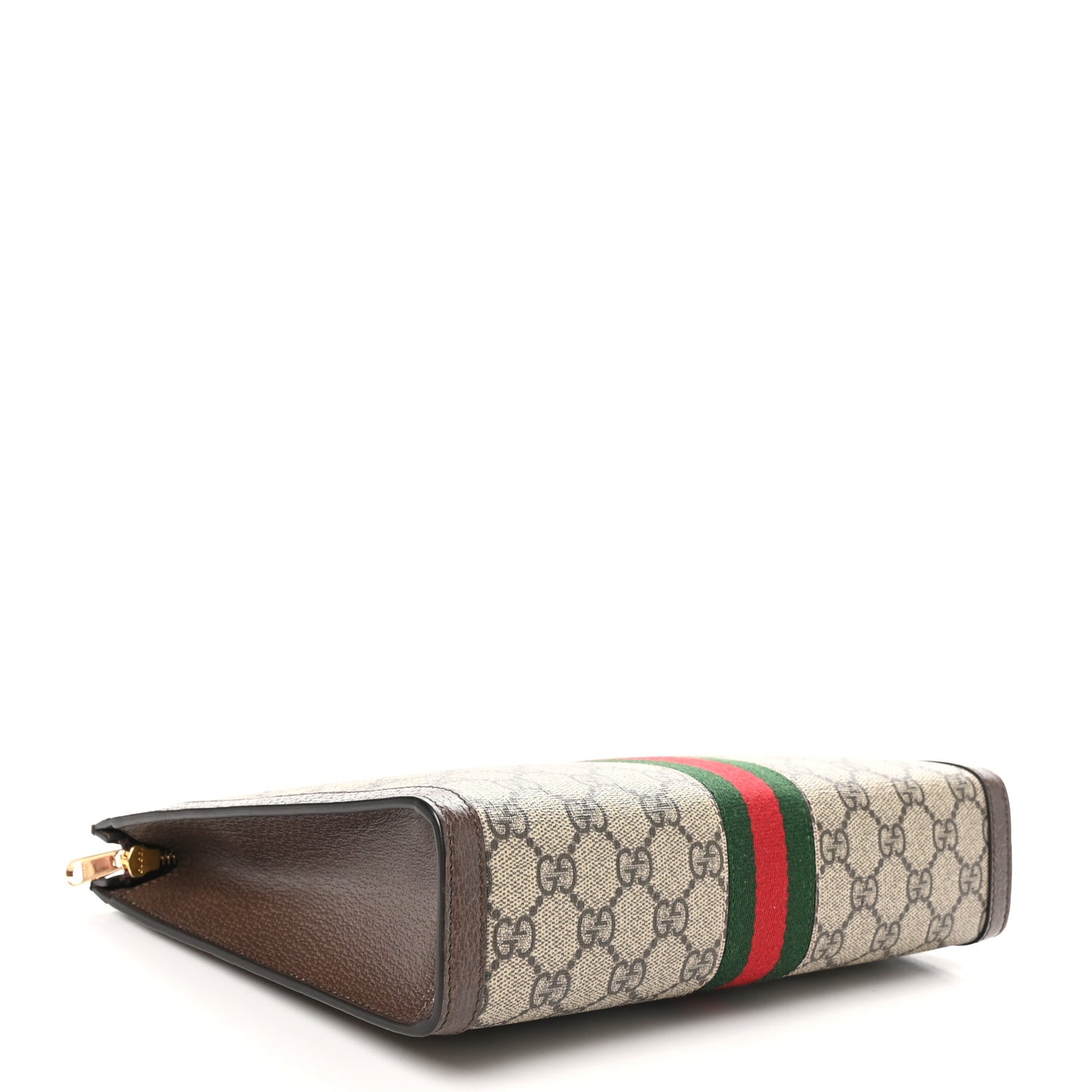 GG Supreme Monogram Web Ophidia Pouch Brown