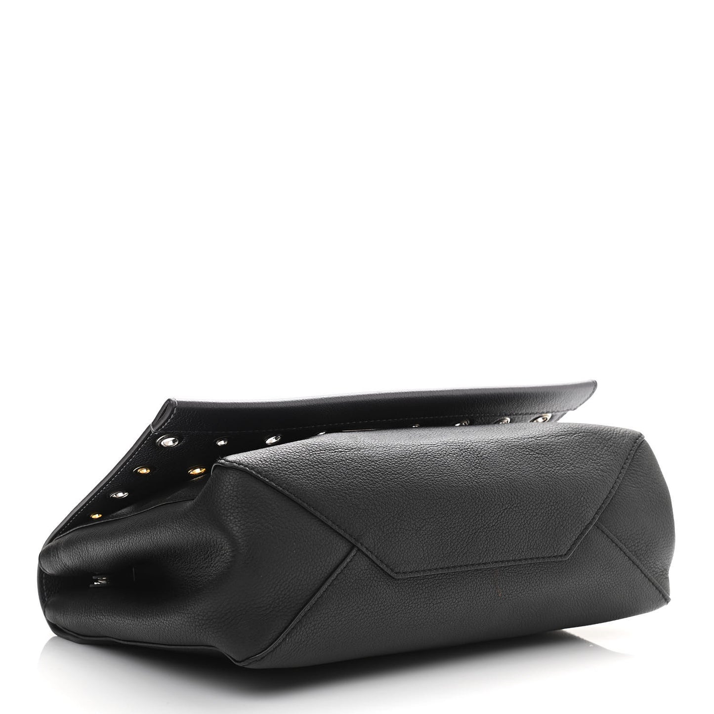 Soft Calfskin Eyelet Lockme II Top Handle Gris Silver